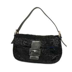 Fendi Mamma Bucket Beaded Handbag Black